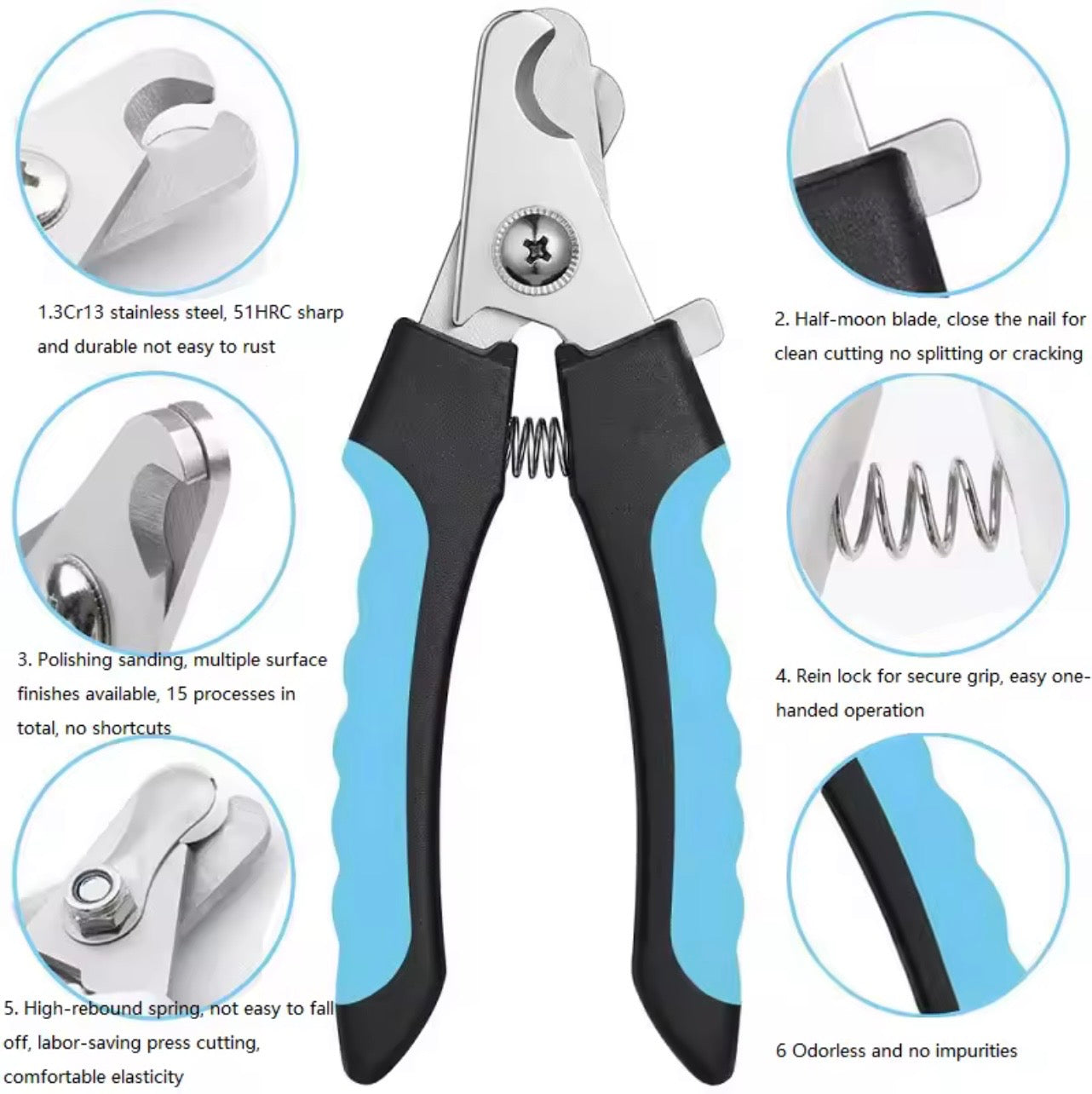 🐾 Pet Nail Clippers – Safe Cat & Dog Nail Trimmer Scissors for Small to Large Pets
