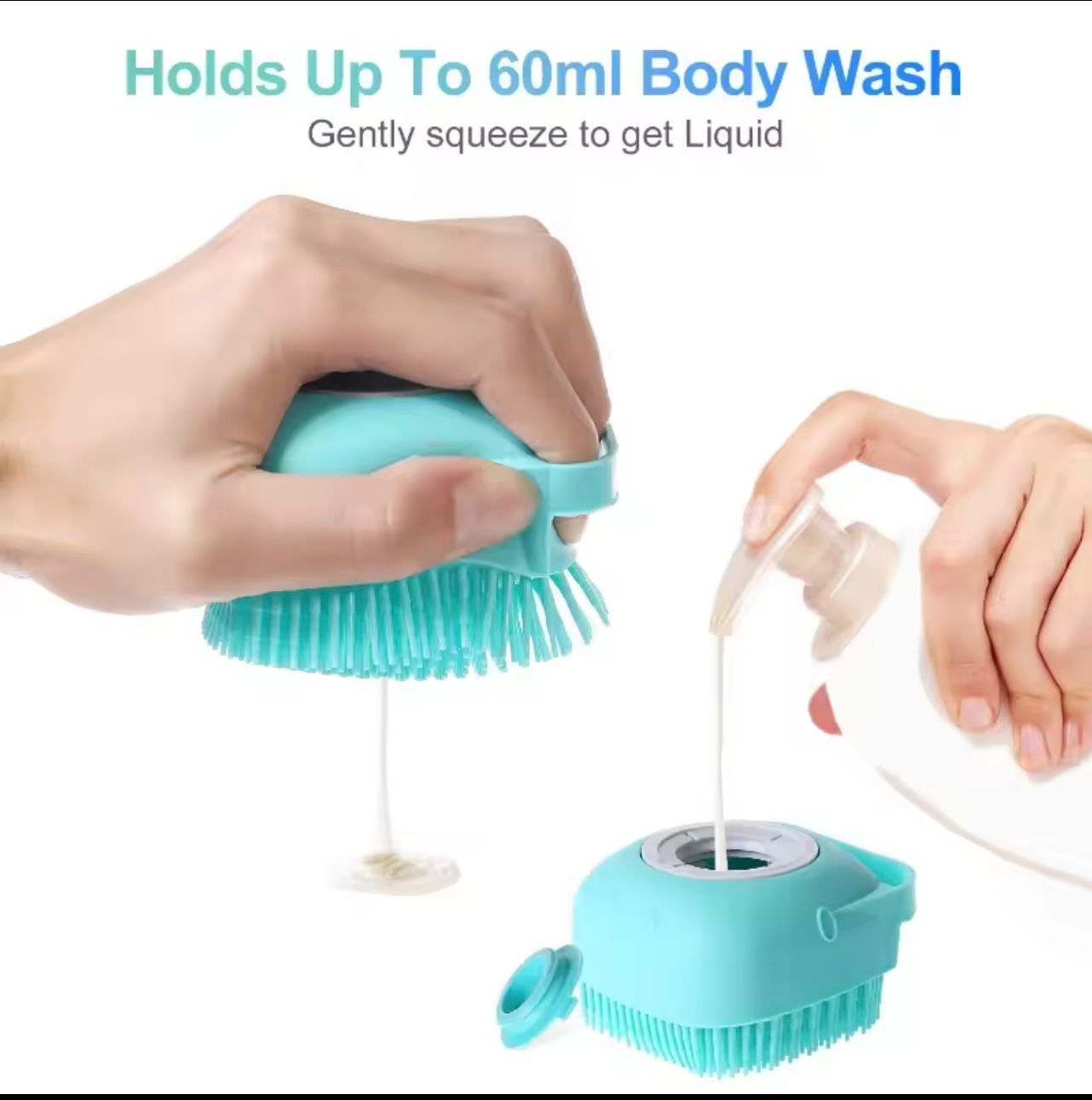 2-in-1 Pet Bathing Brush with Shampoo Dispenser – Soft Silicone Dog & Cat Grooming & Massage Tool