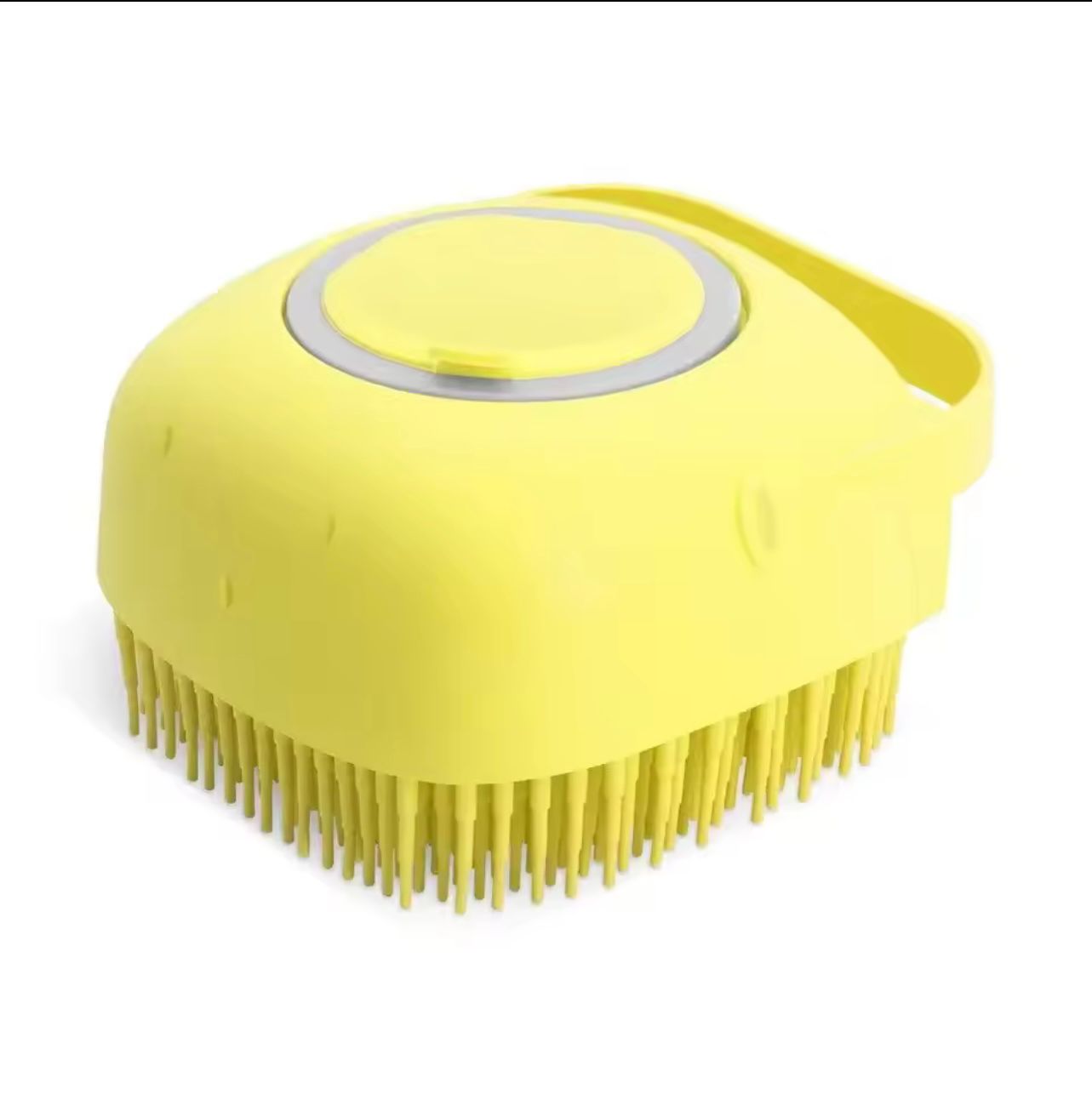 2-in-1 Pet Bathing Brush with Shampoo Dispenser – Soft Silicone Dog & Cat Grooming & Massage Tool
