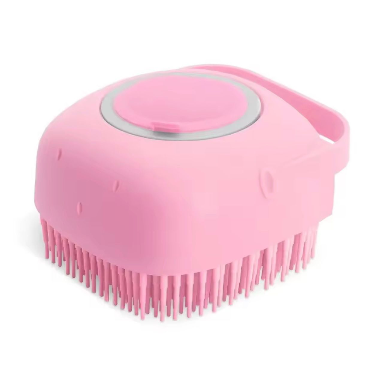 2-in-1 Pet Bathing Brush with Shampoo Dispenser – Soft Silicone Dog & Cat Grooming & Massage Tool