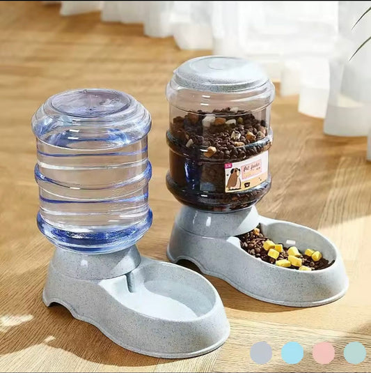 🐾 3.8L Automatic Pet Feeder & Water Dispenser – Gravity Feeding Station for Small & Medium Pets