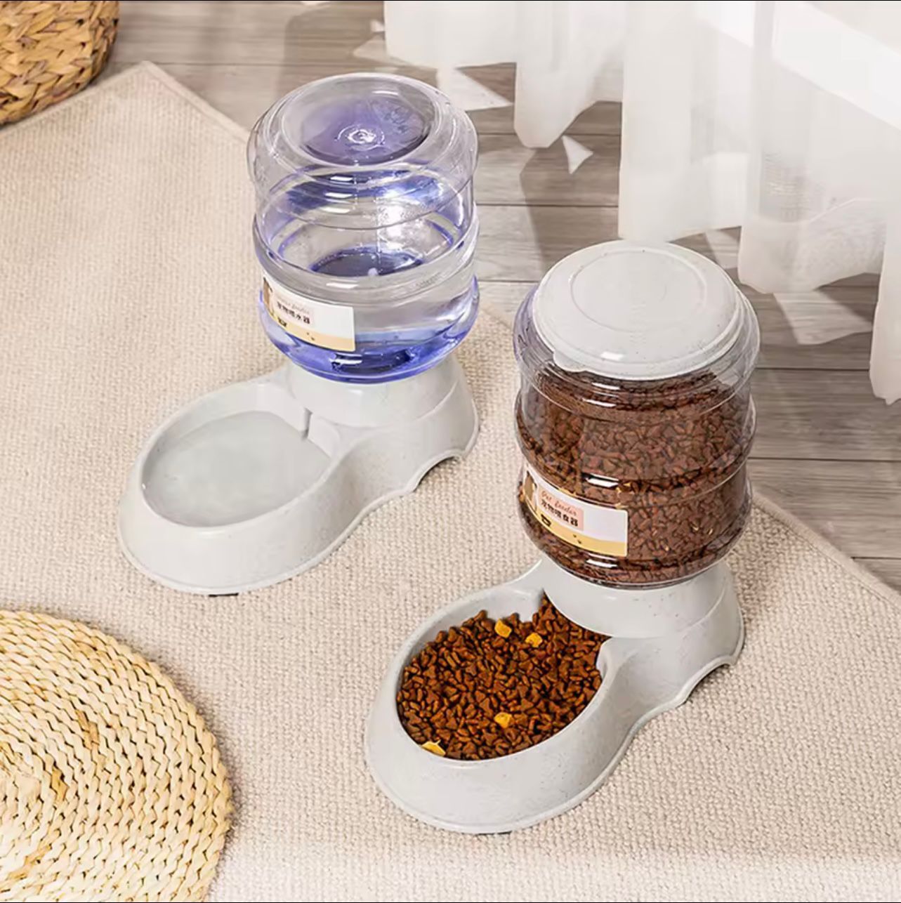 🐾 3.8L Automatic Pet Feeder & Water Dispenser – Gravity Feeding Station for Small & Medium Pets