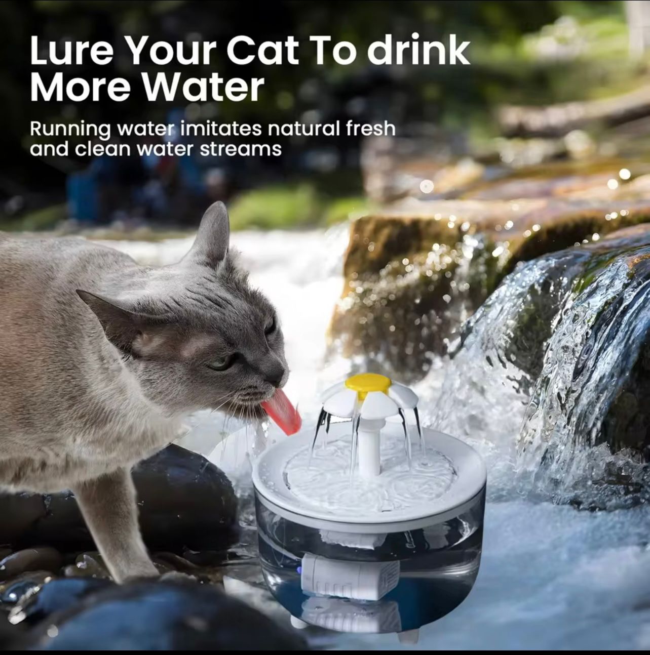 🐱 1200mL USB Pet Water Fountain with 4 Filters – Automatic Cat Water Dispenser